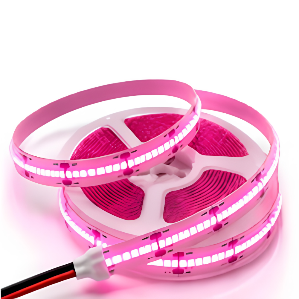 10M 24V COB LED Strip Light – 12W/Meter – 8MM – Pink